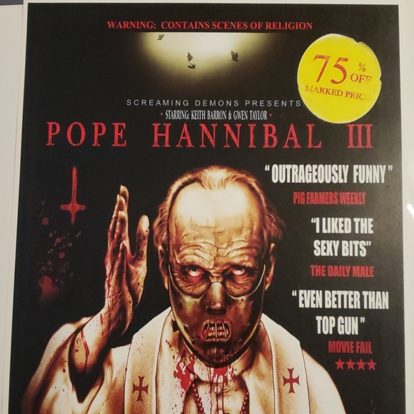Too Fast Pope Hannibal Lecter Anthony Hopkins 3 DVD 11"x17" Tattoo Art Print - Picture 2 of 8